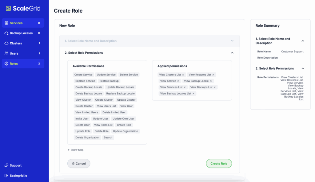 RabbitMQ create role screen