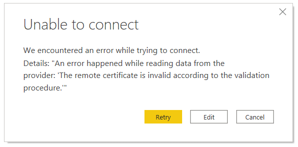 unable to connect